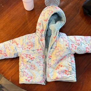 North Face Floral  Quilted Hooded Jacket
